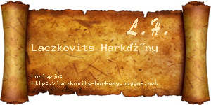 Laczkovits Harkány névjegykártya